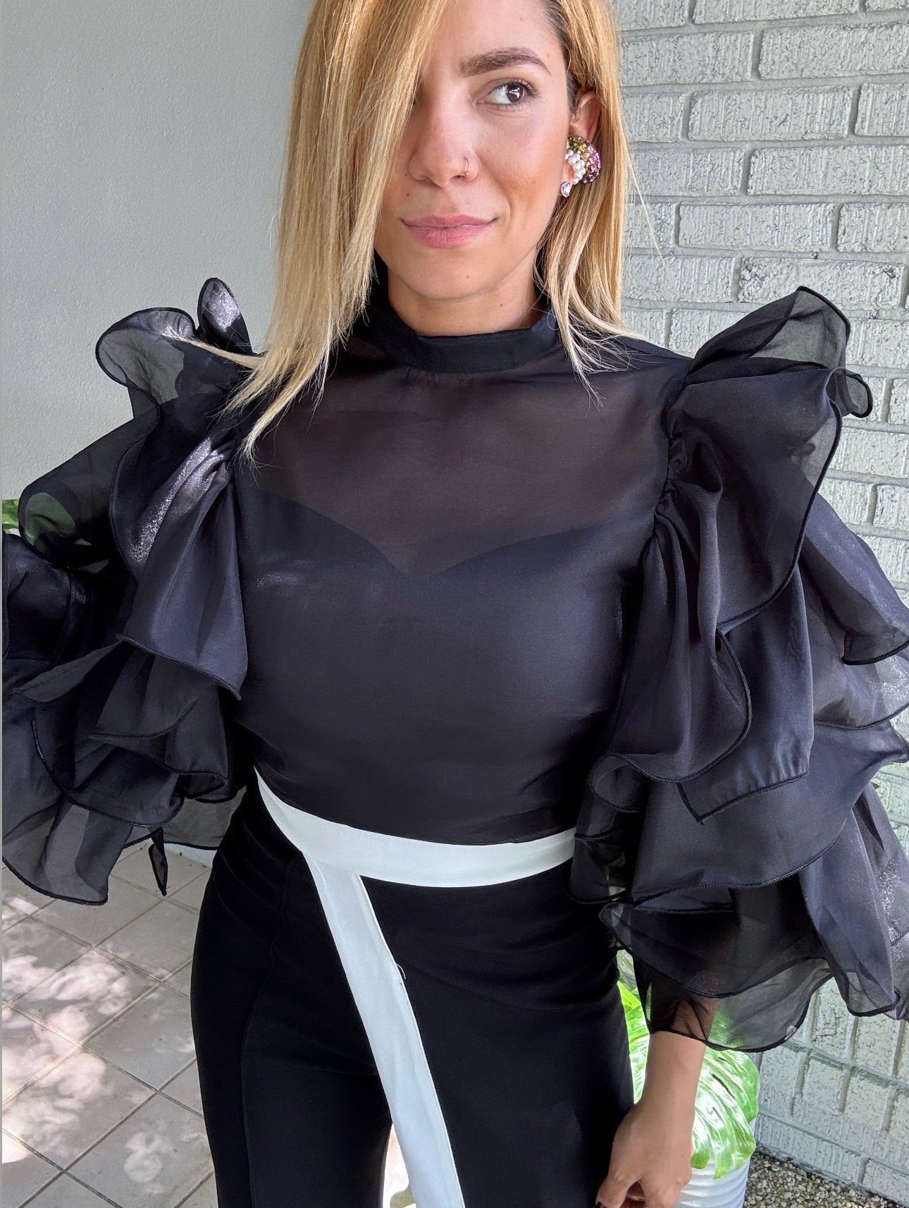 Perfection Black Ruffle top