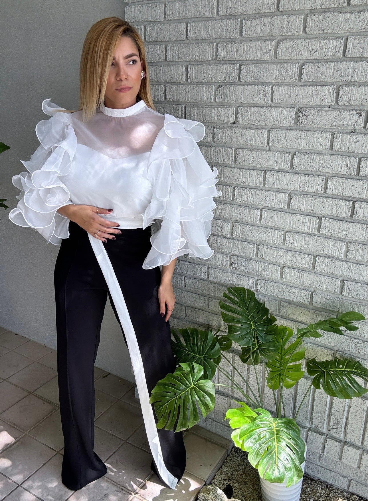 Perfection White Ruffle top