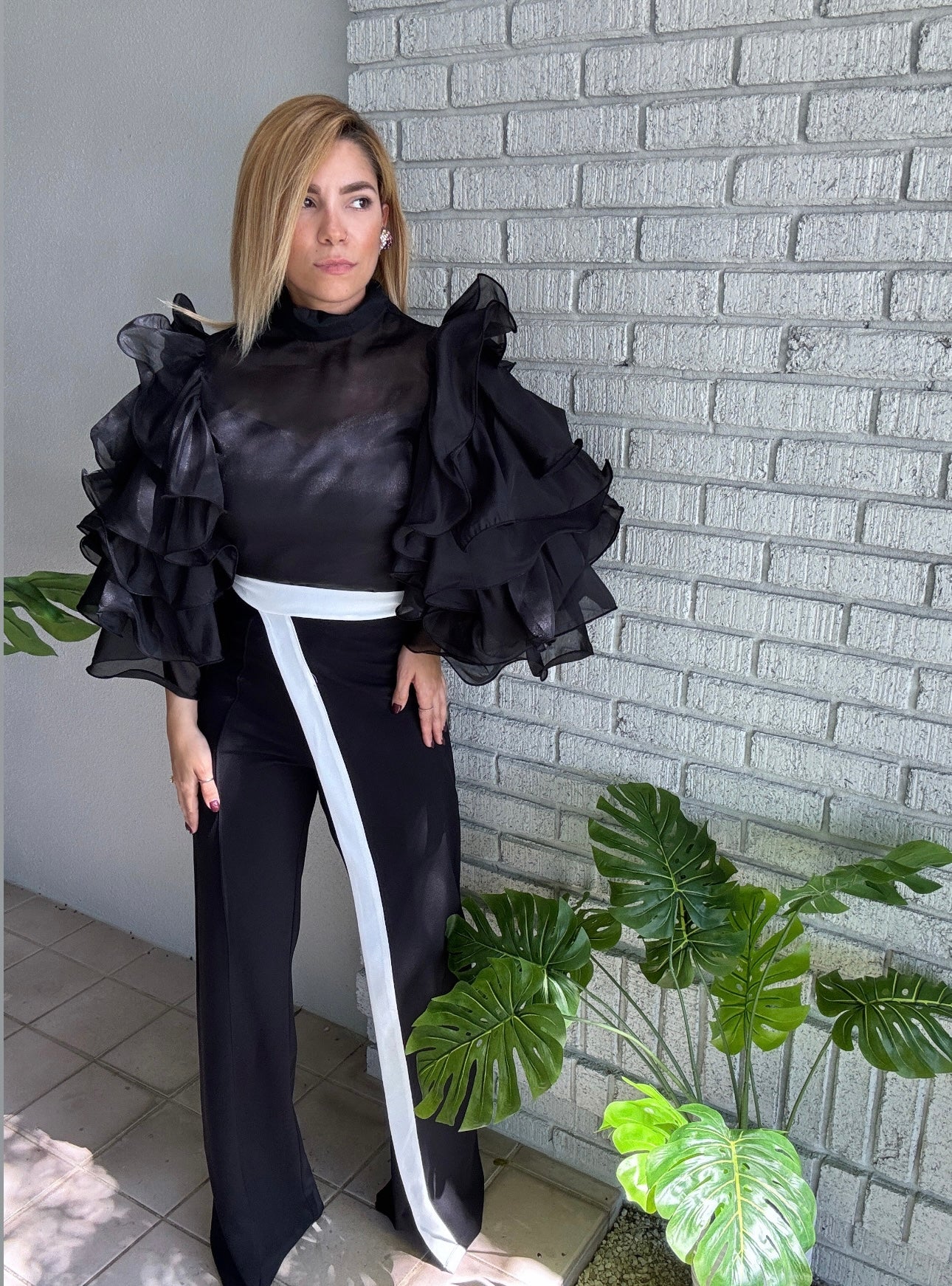 Perfection Black Ruffle top