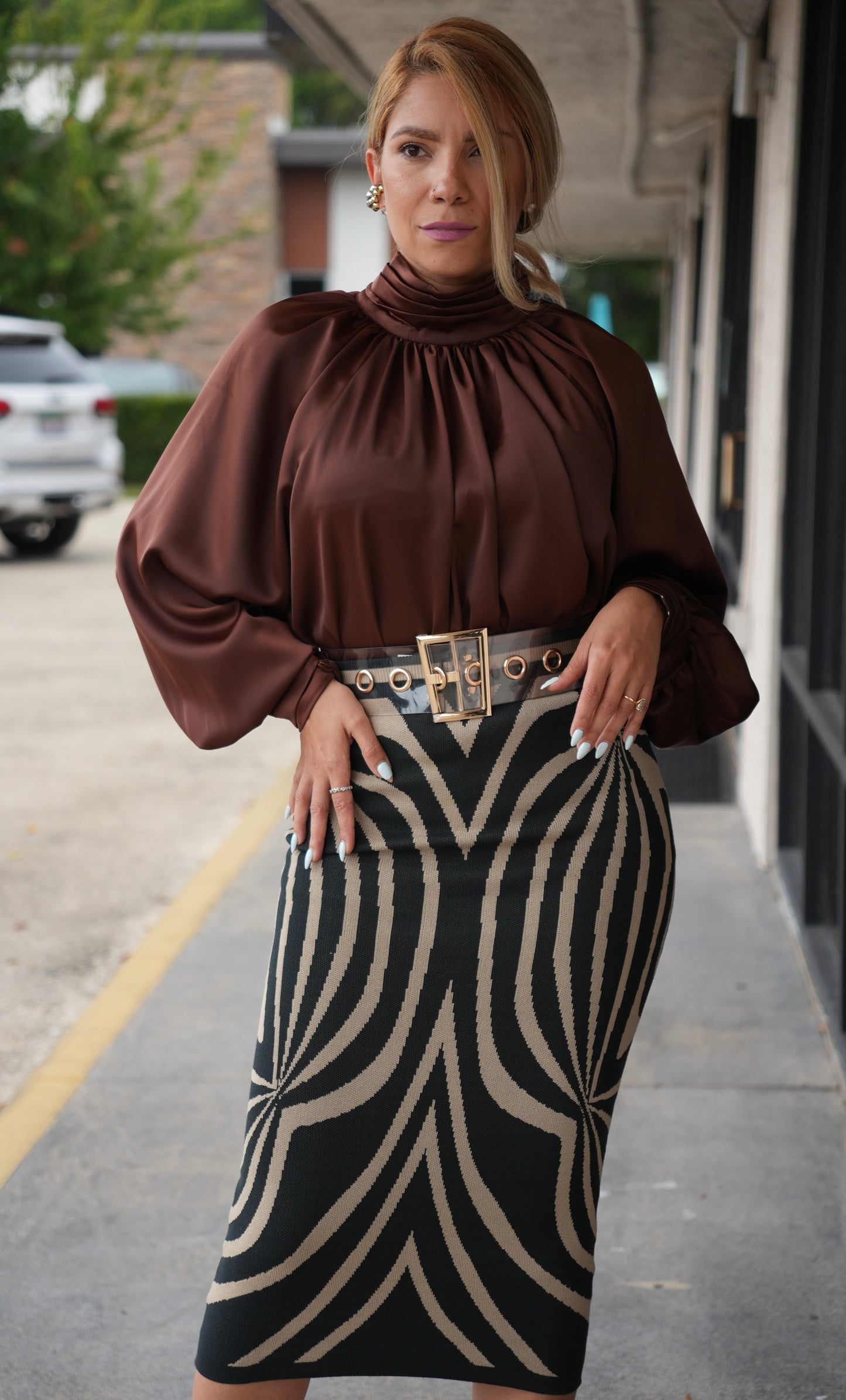 Lisa Stuning Satin Blouse