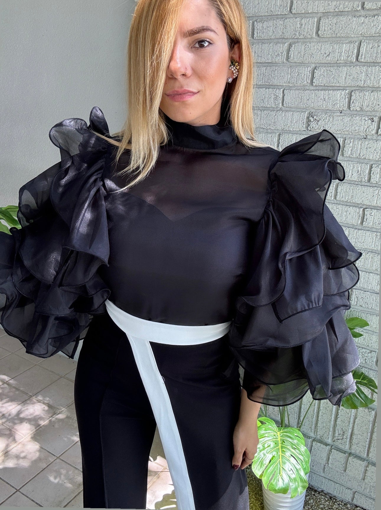 Perfection Black Ruffle top
