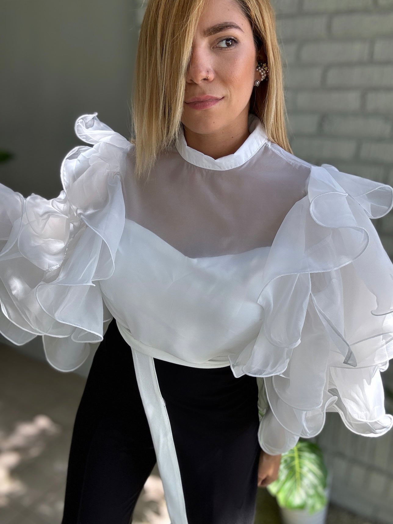 Perfection White Ruffle top