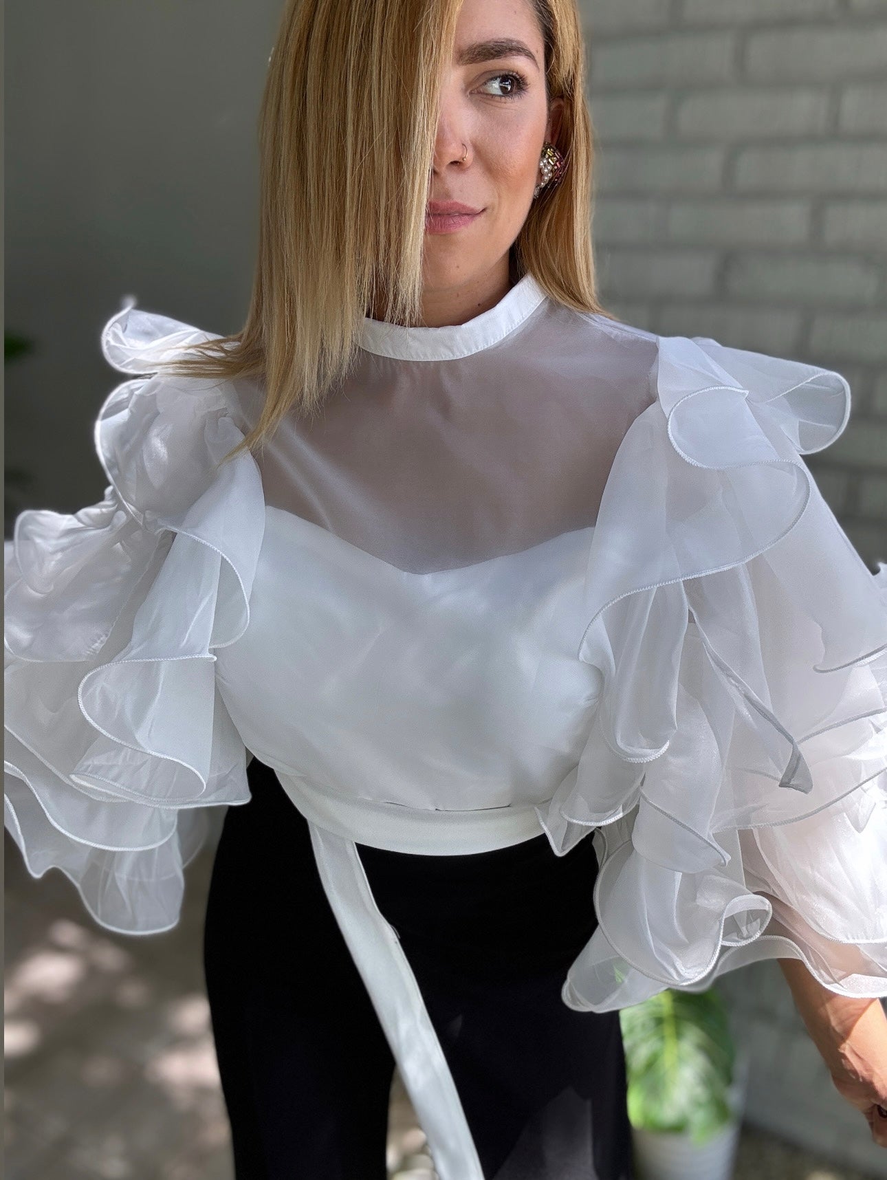Perfection White Ruffle top