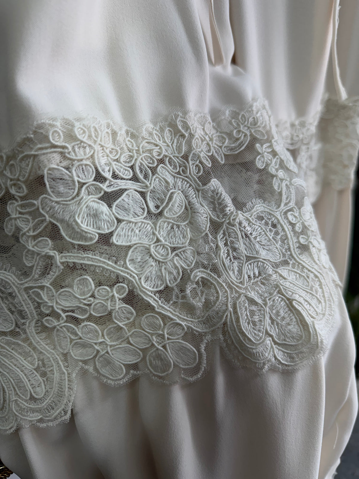 Selina jumpsuit with ivory lace waist detail