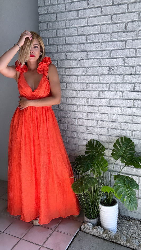 Corina Orange Maxy Dress