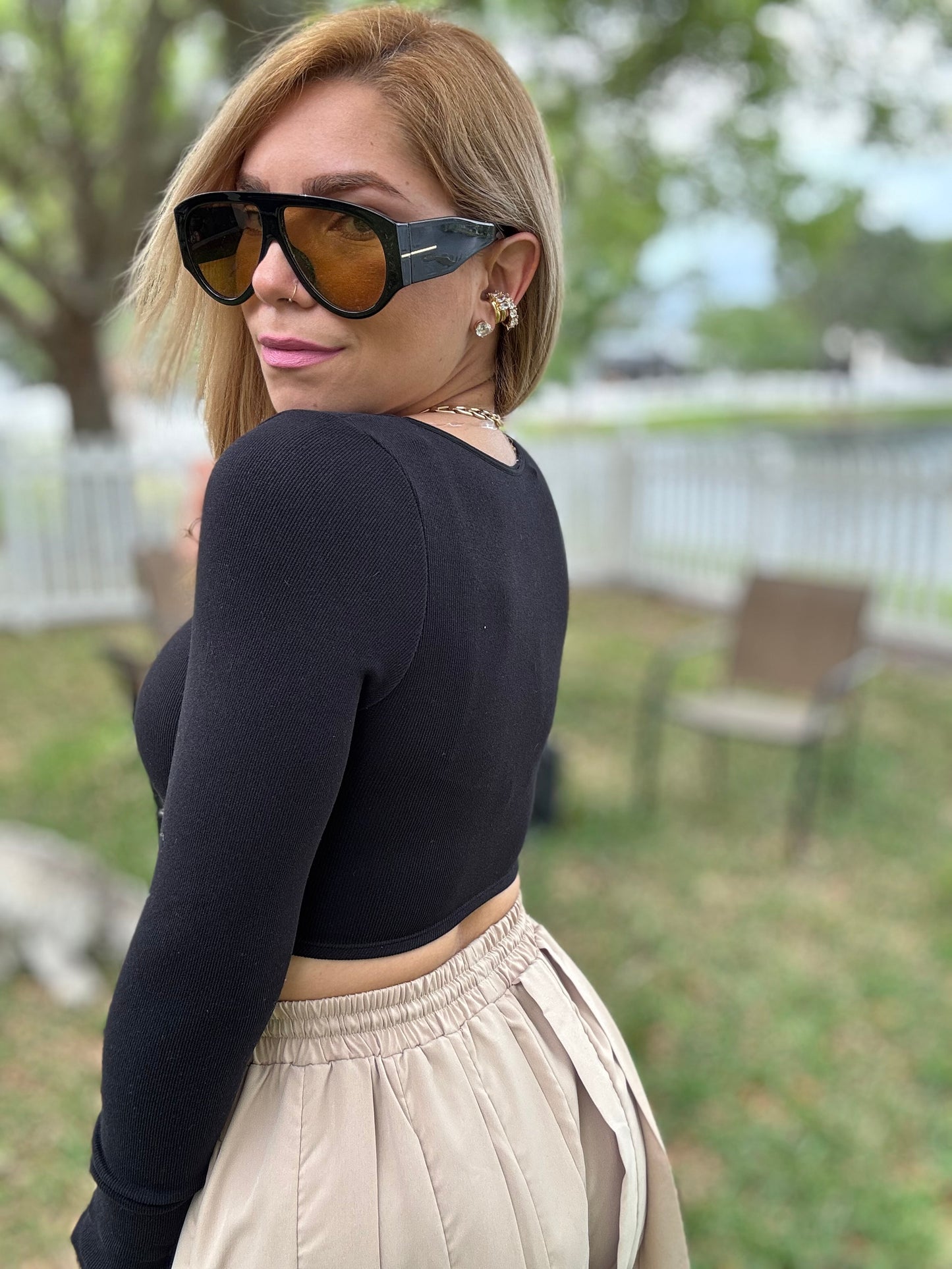 Marena Basic Crop (Black)