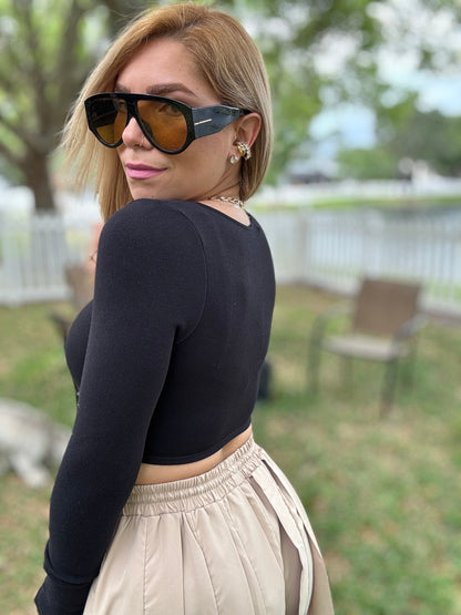 Marena Basic Crop (Black)