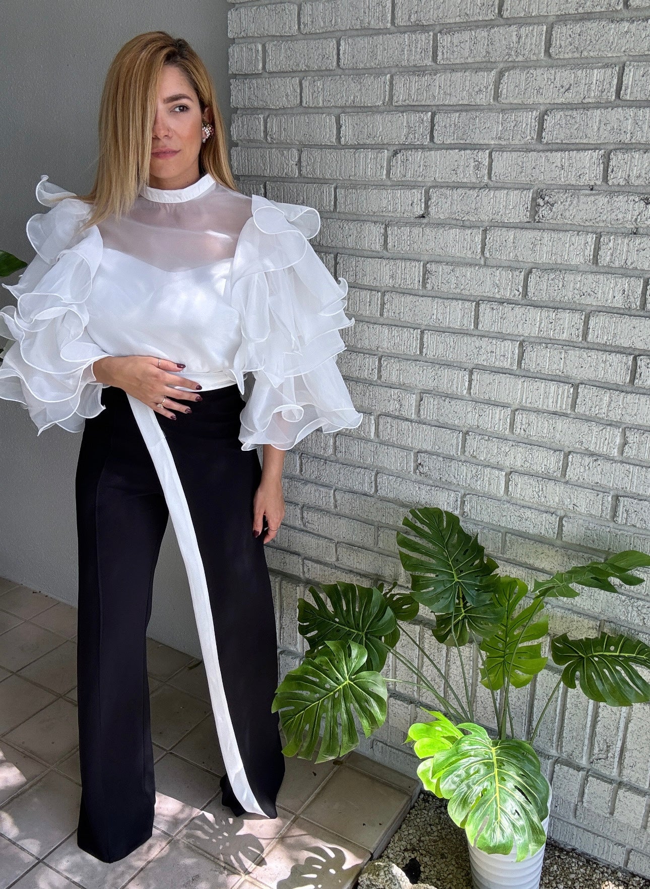 Perfection White Ruffle top