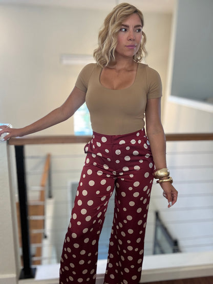 Barcelo Satin Pant ( Burgundy)