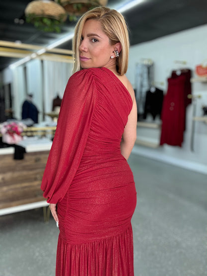 Agata Dress Red/ Gold