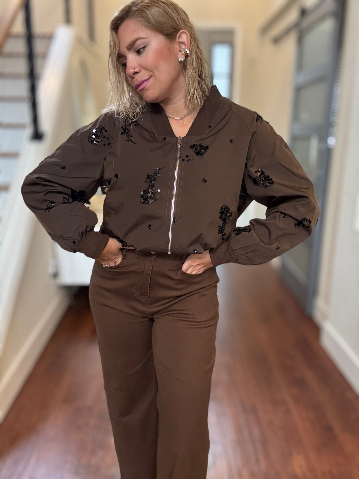 Amara Bomber Jacket – Brown
