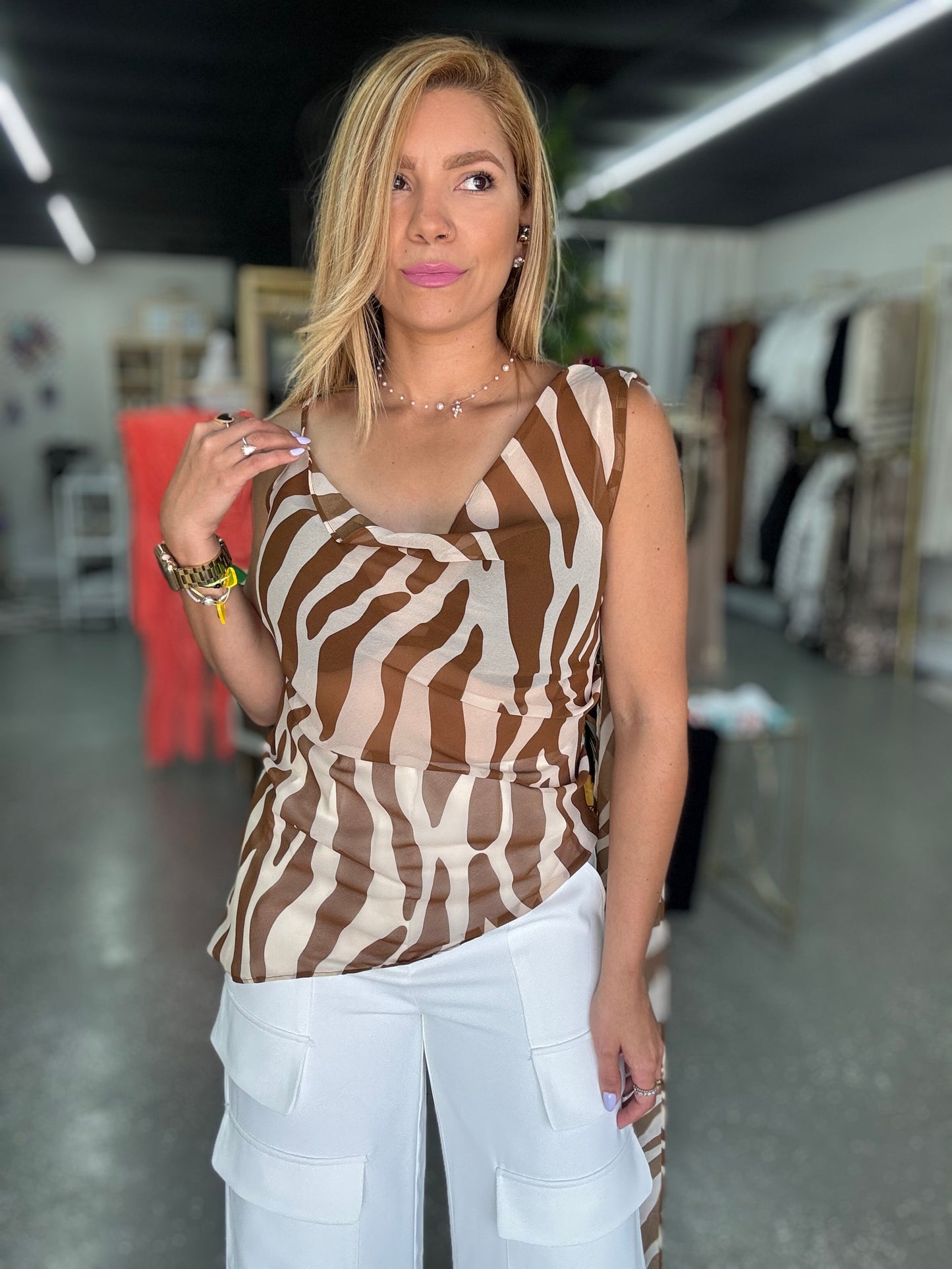Zeba Top  Brown
