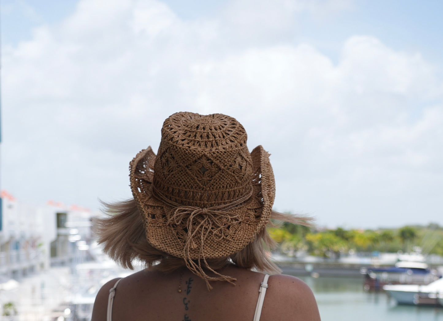 Hanna Beach Hat (nude & black)