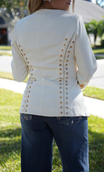 Maddie Ivory Blazer Top