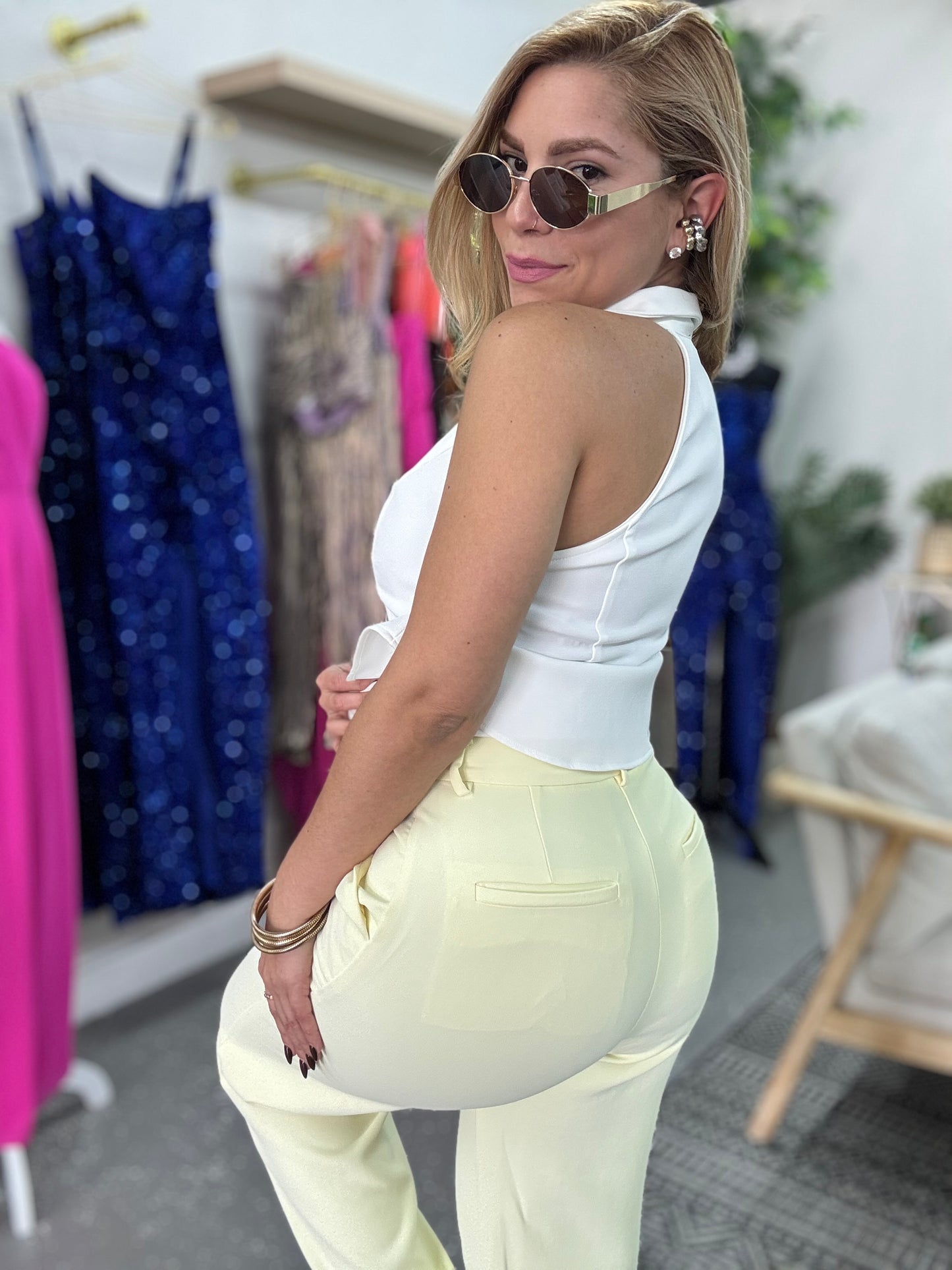 Sara Elegant Pant (soft yellow)