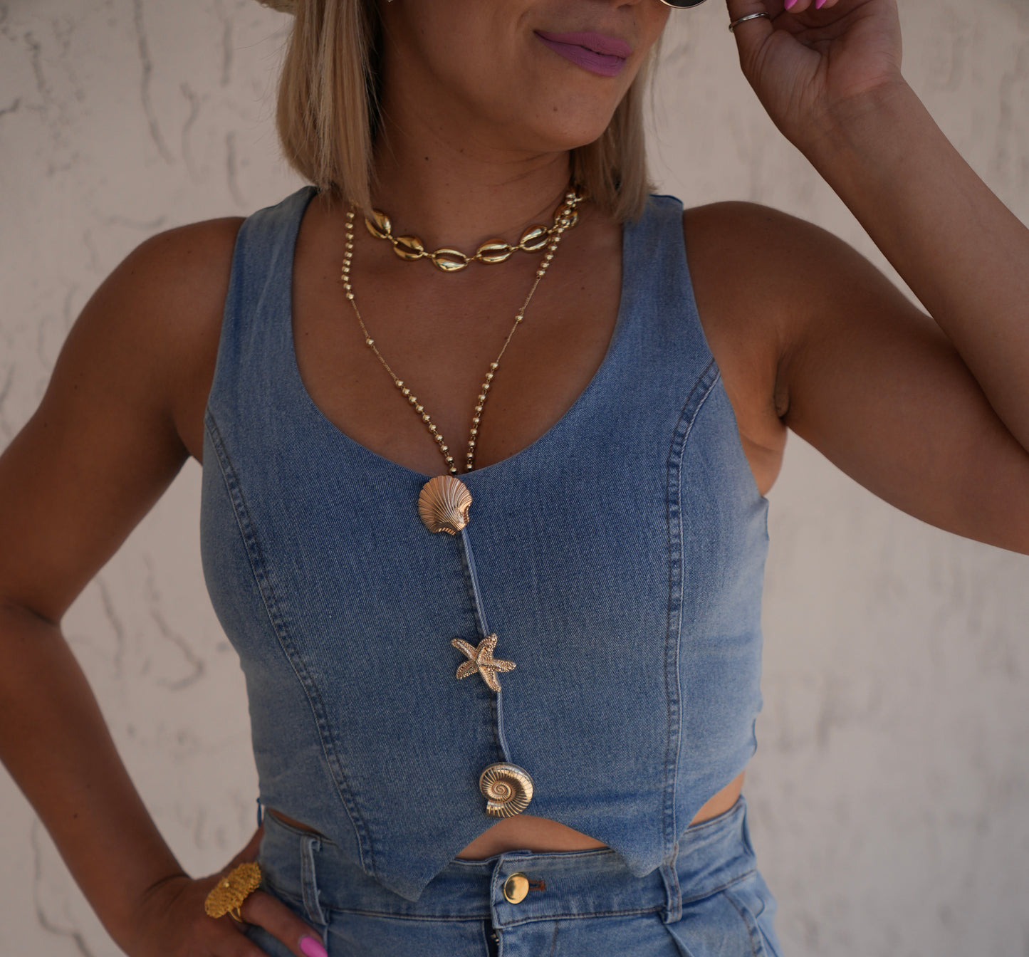 Nathalia Denim Short Set