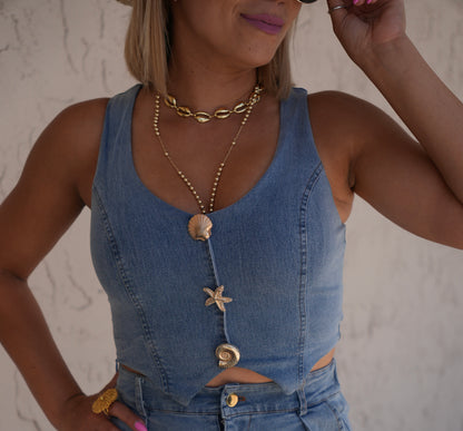 Nathalia Denim Short Set