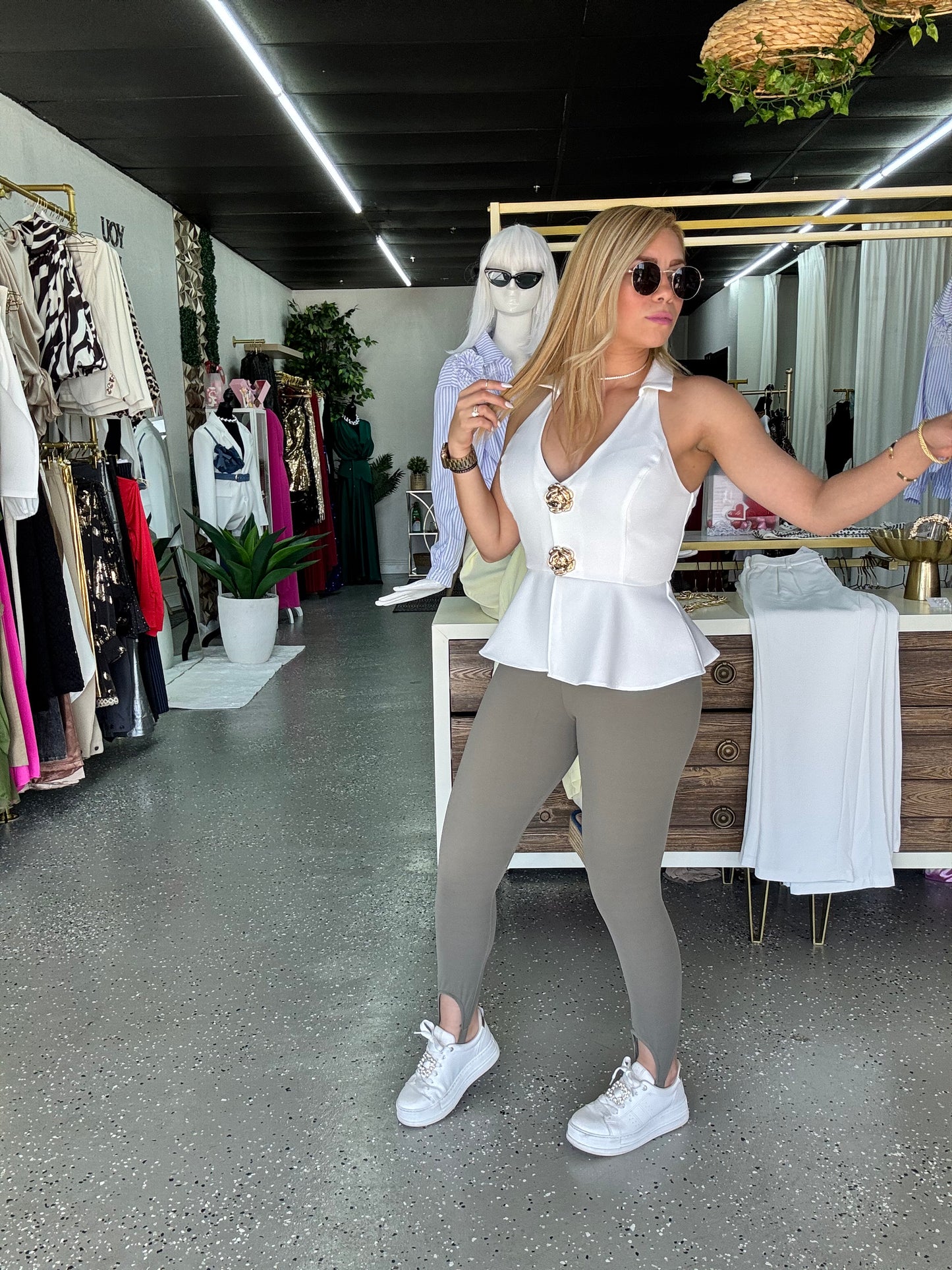 Roberta Legging Olive/ Grey