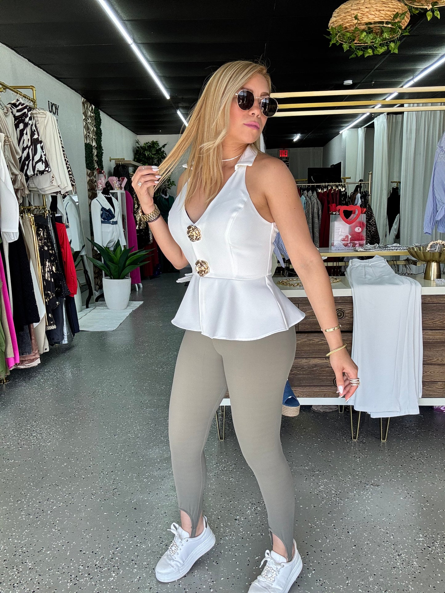 Roberta Legging Olive/ Grey