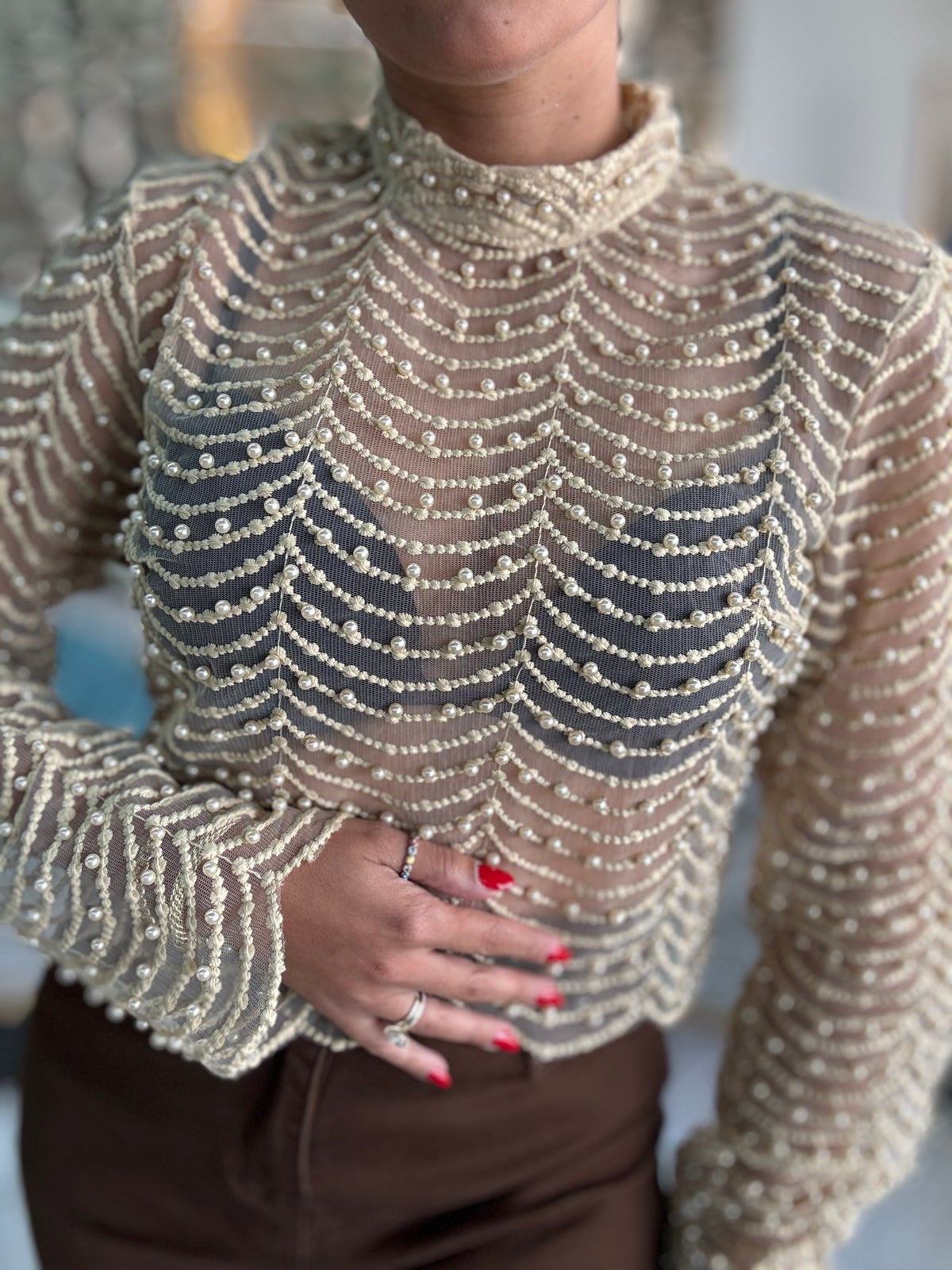 Idadora Pearl Top – gold