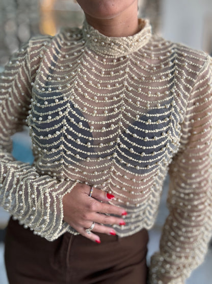 Idadora Pearl Top – gold