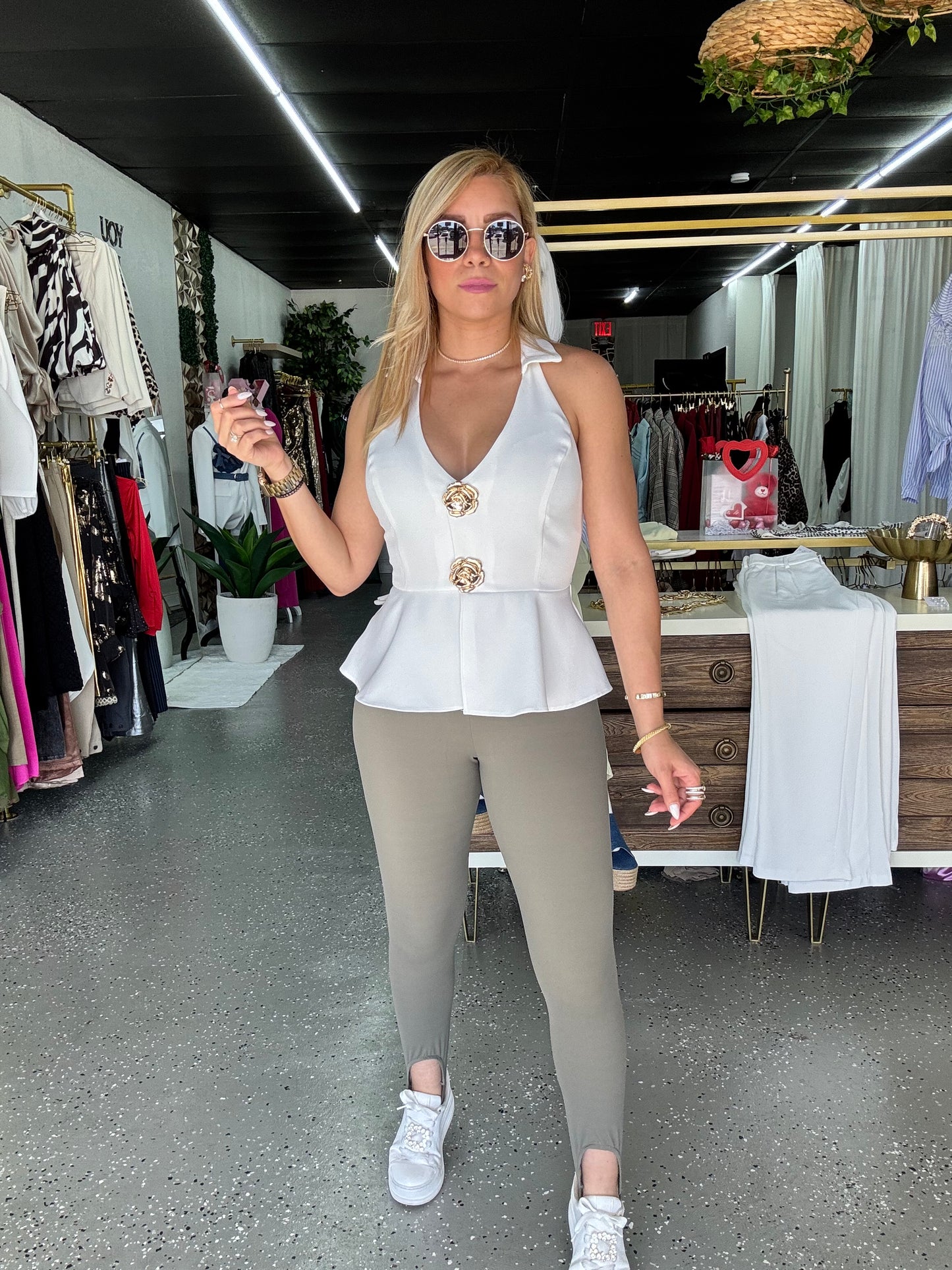 Roberta Legging Olive/ Grey