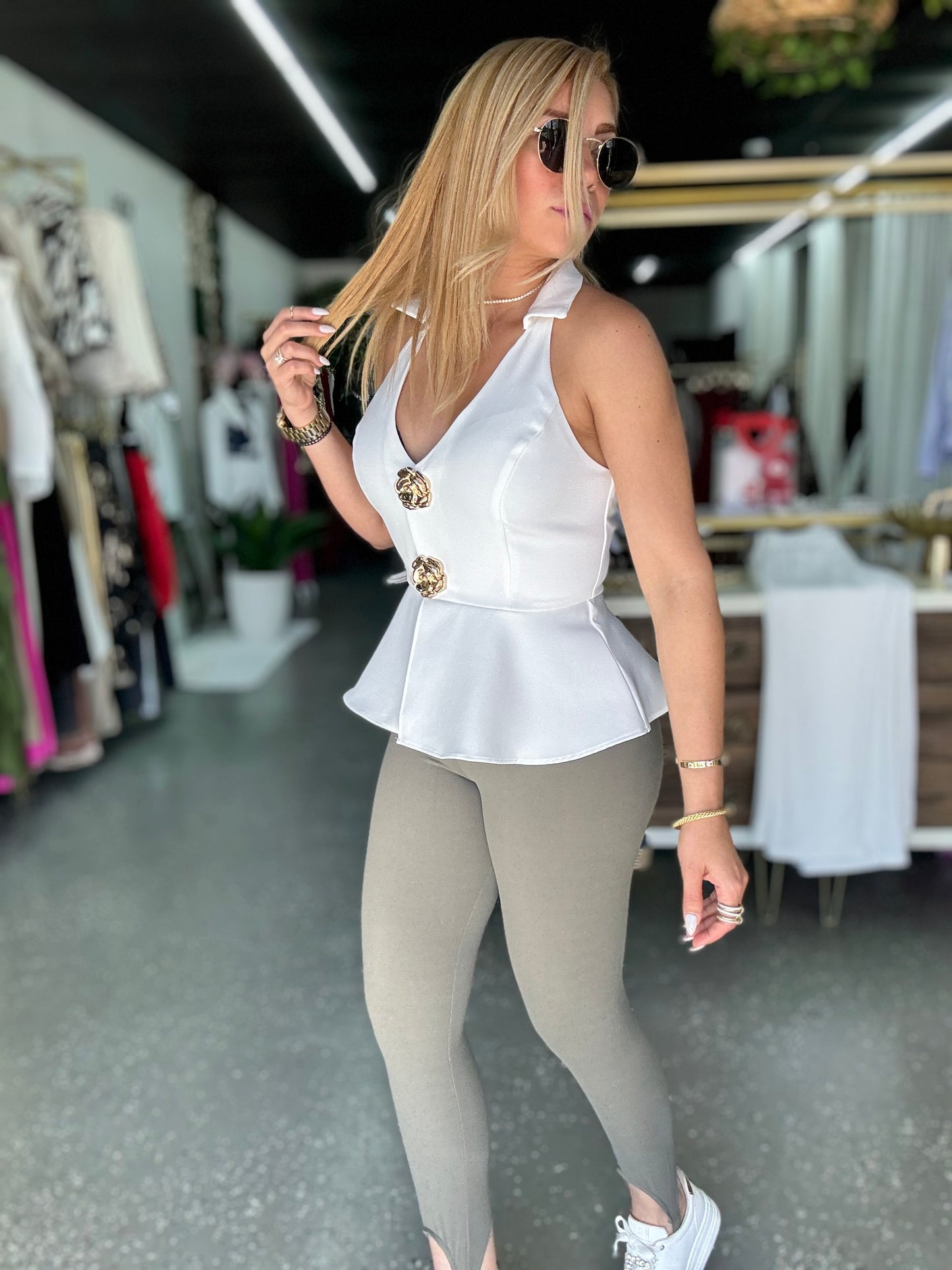 Roberta Legging Olive/ Grey