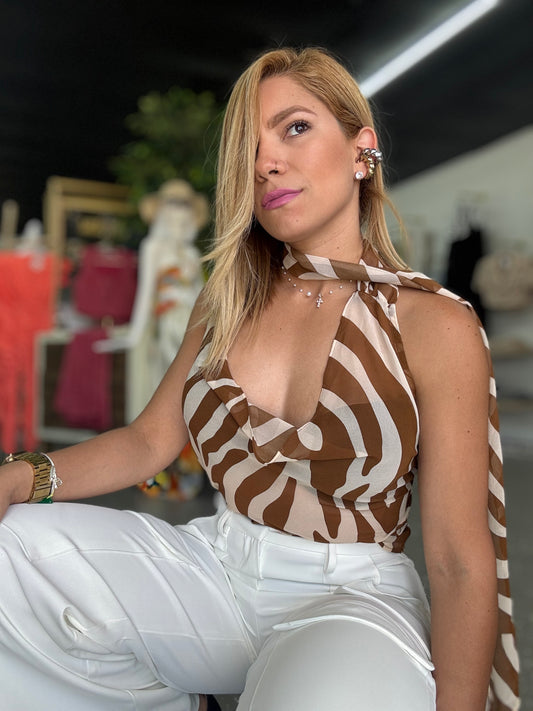 Zeba Top  Brown