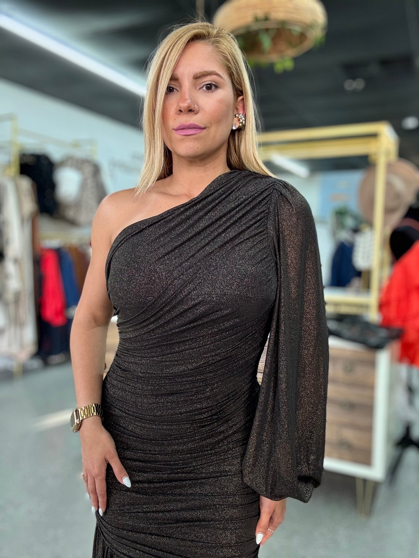 Agata Dress Black/ Gold