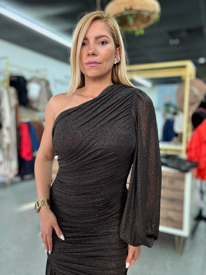 Agata Dress Black/ Gold