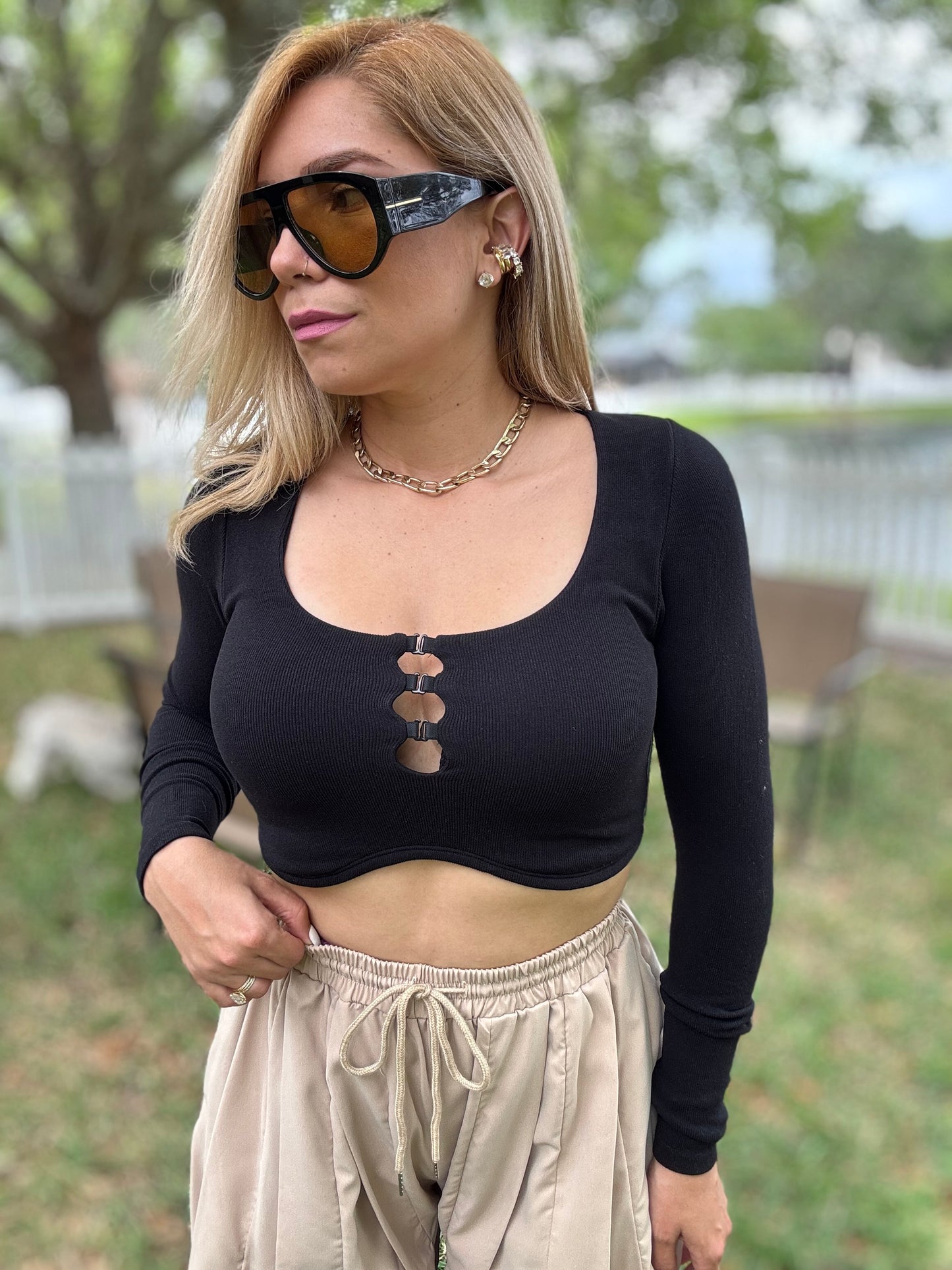 Marena Basic Crop (Black)