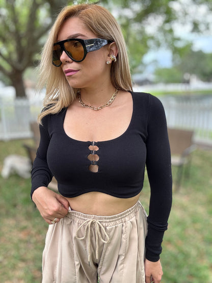 Marena Basic Crop (Black)