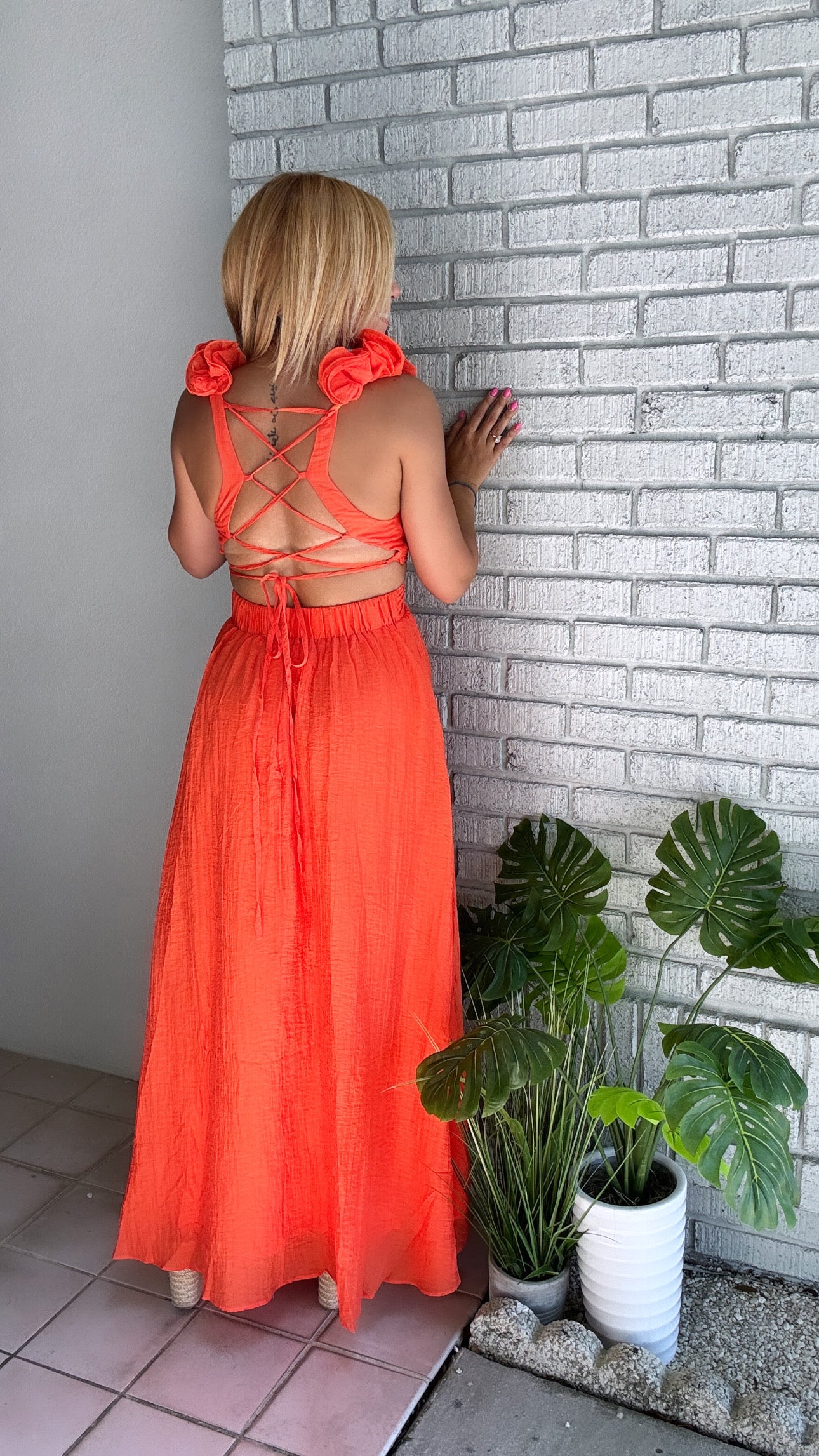 Corina Orange Maxy Dress