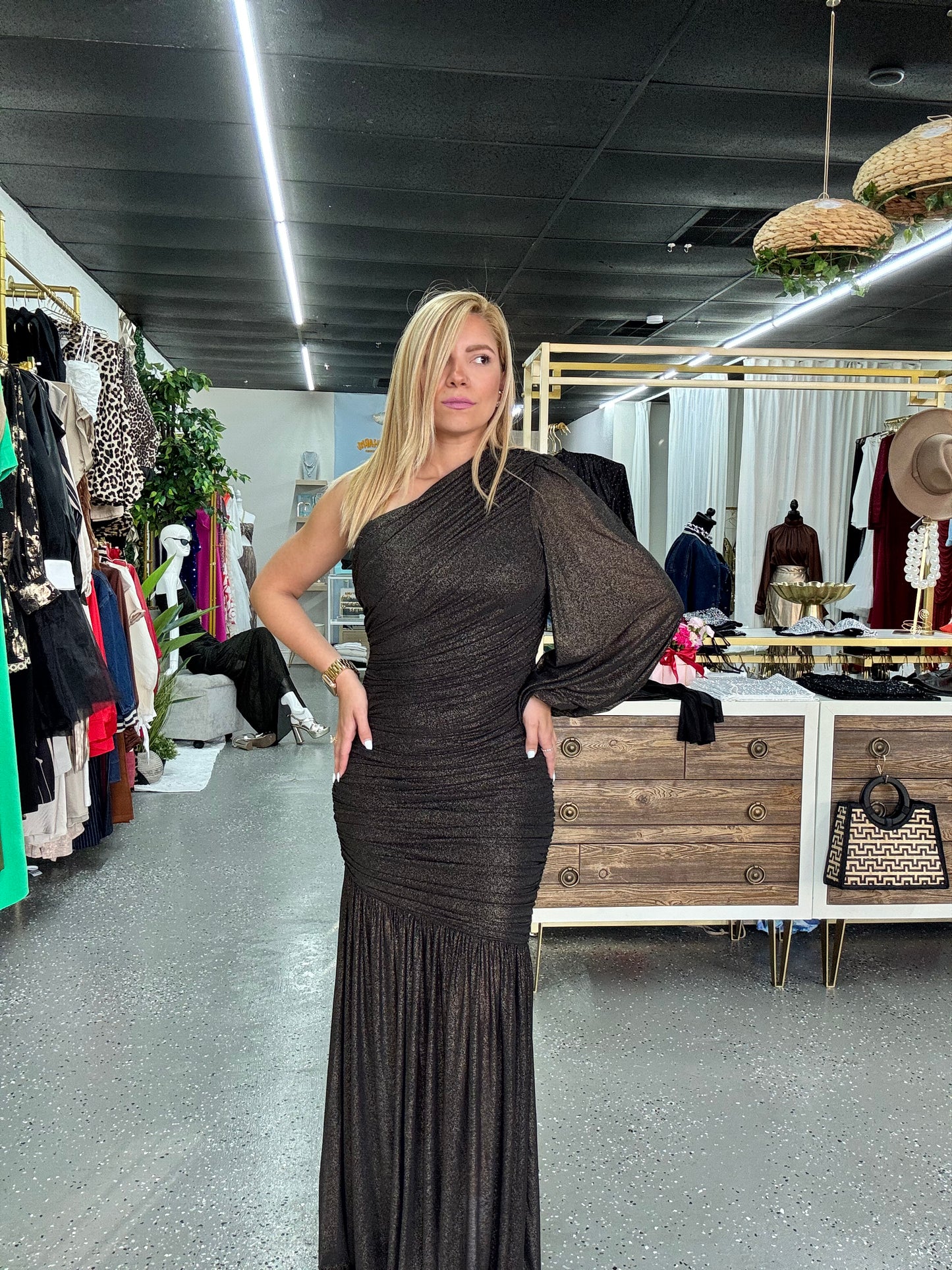 Agata Dress Black/ Gold