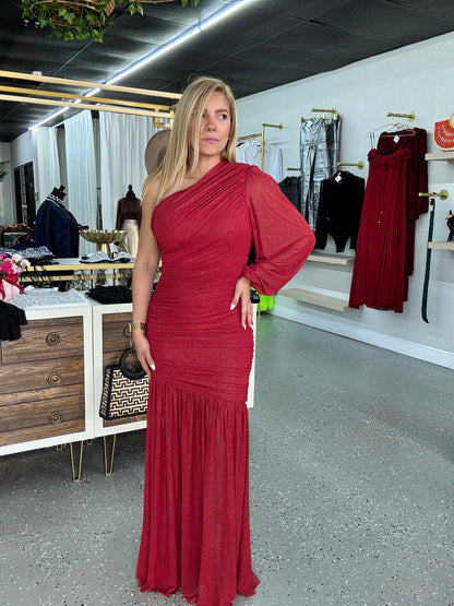 Agata Dress Red/ Gold