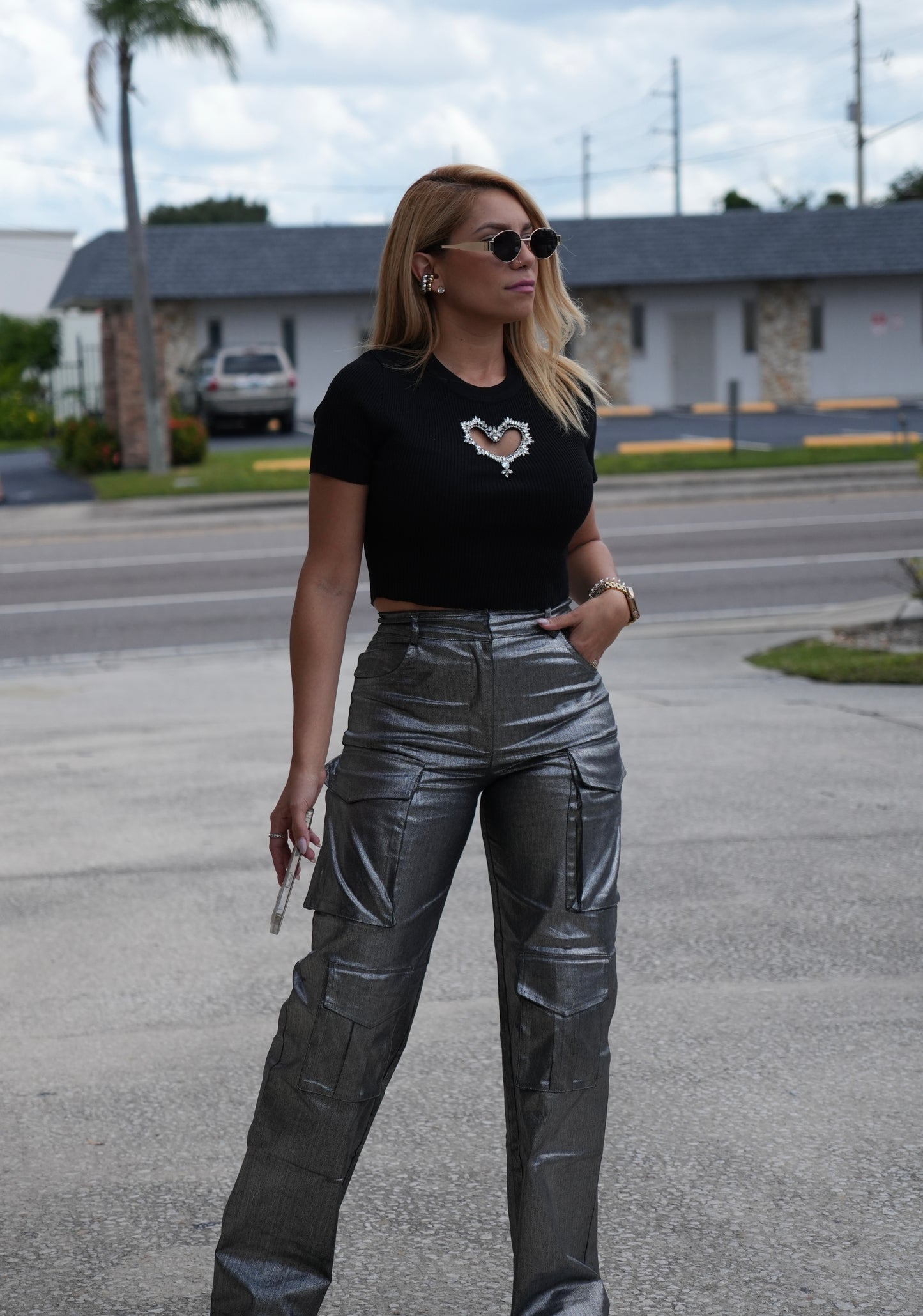 Samanta Silver Cargo Pant