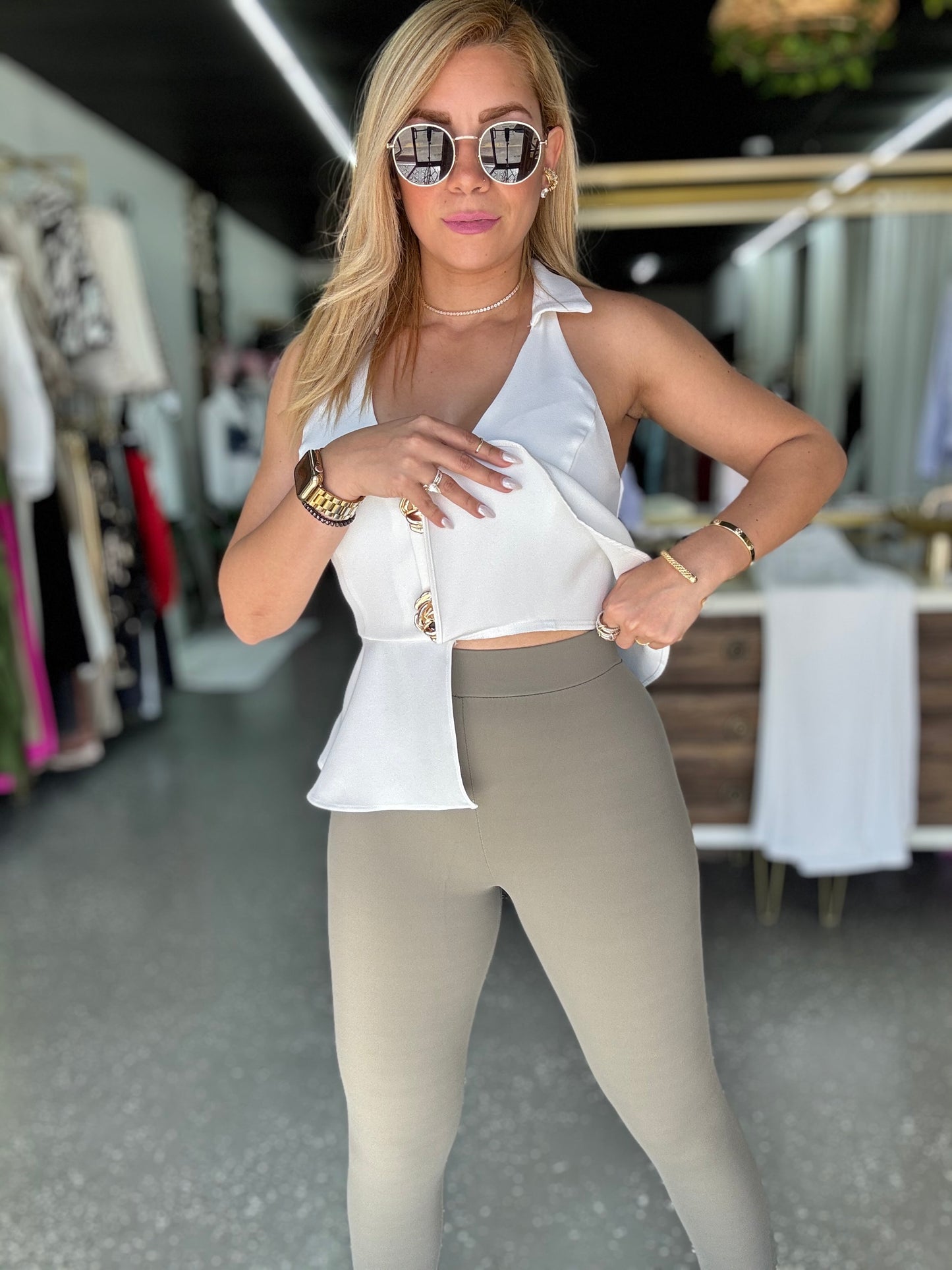 Roberta Legging Olive/ Grey