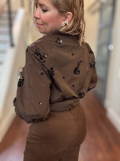 Amara Bomber Jacket – Brown