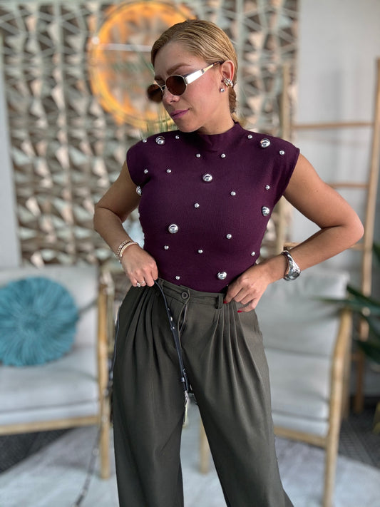 Isabella Studded Top