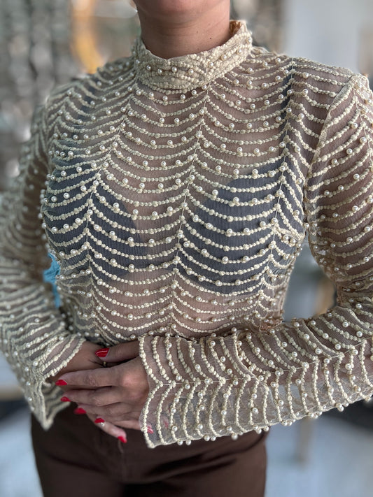 Idadora Pearl Top – gold
