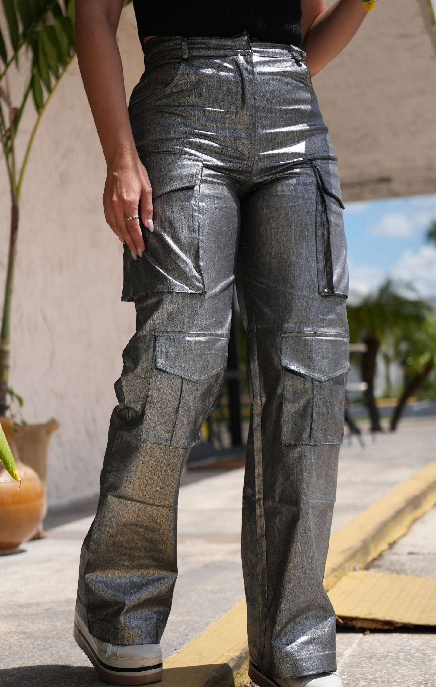 Samanta Silver Cargo Pant