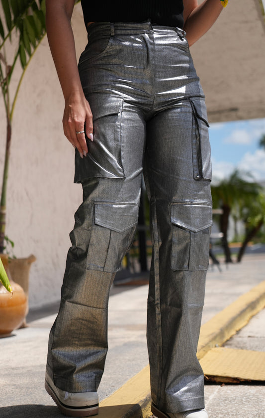 Samanta Silver Cargo Pant