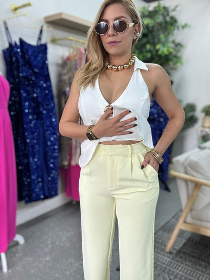 Sara Elegant Pant (soft yellow)