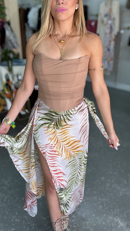 Samira Palm Skirt