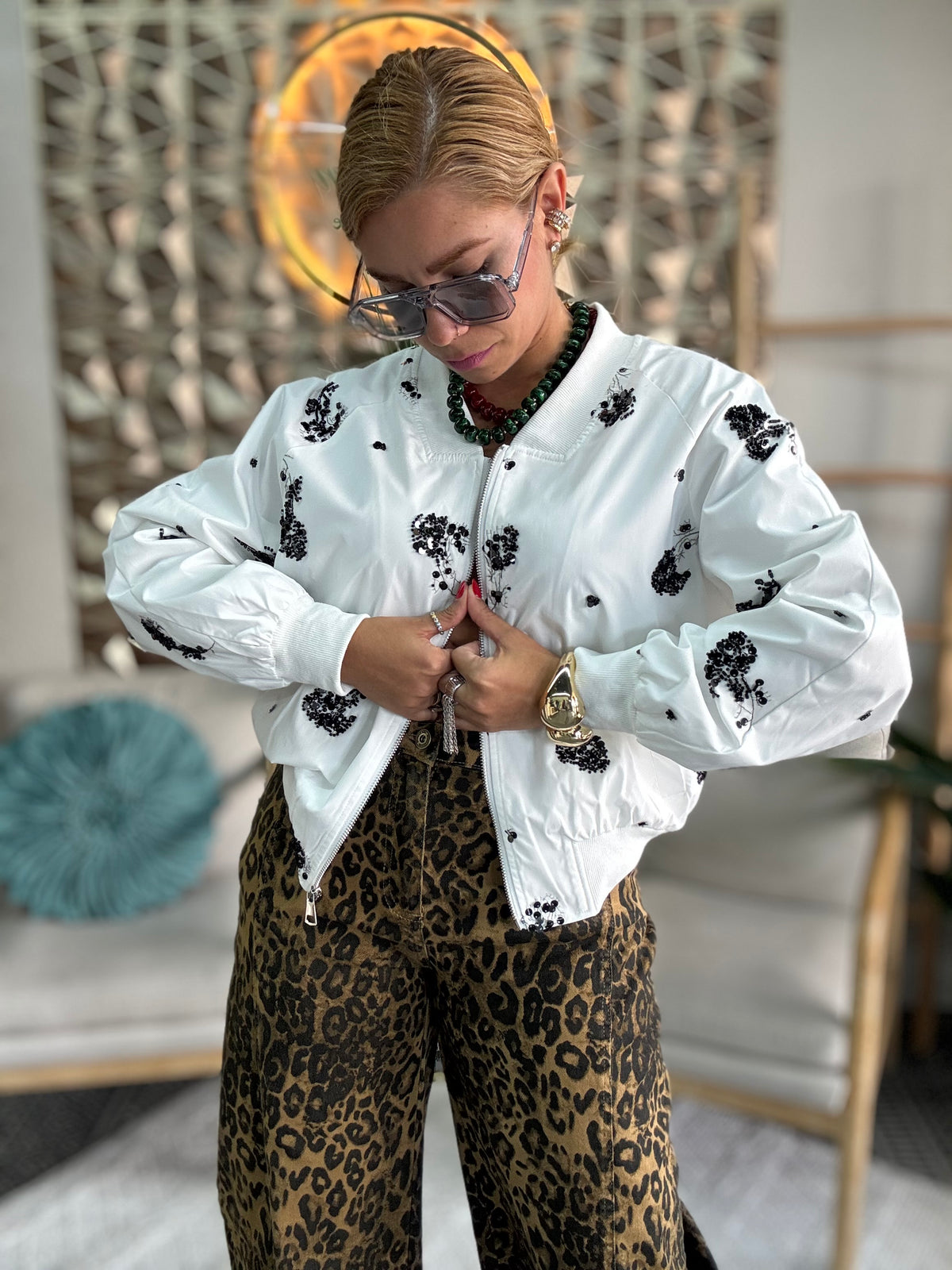 Amara Bomber Jacket – White