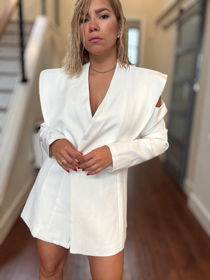 Bianca Blazer Top – White