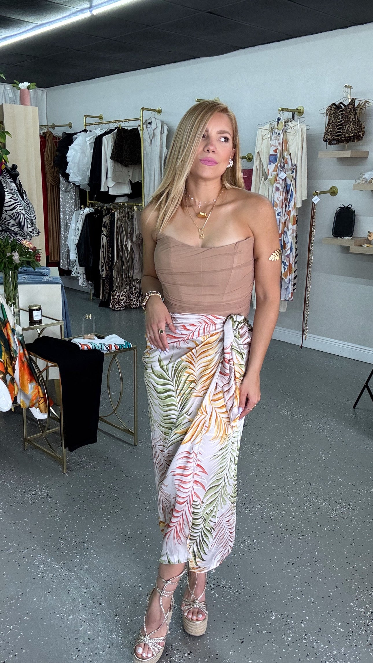 Samira Palm Skirt