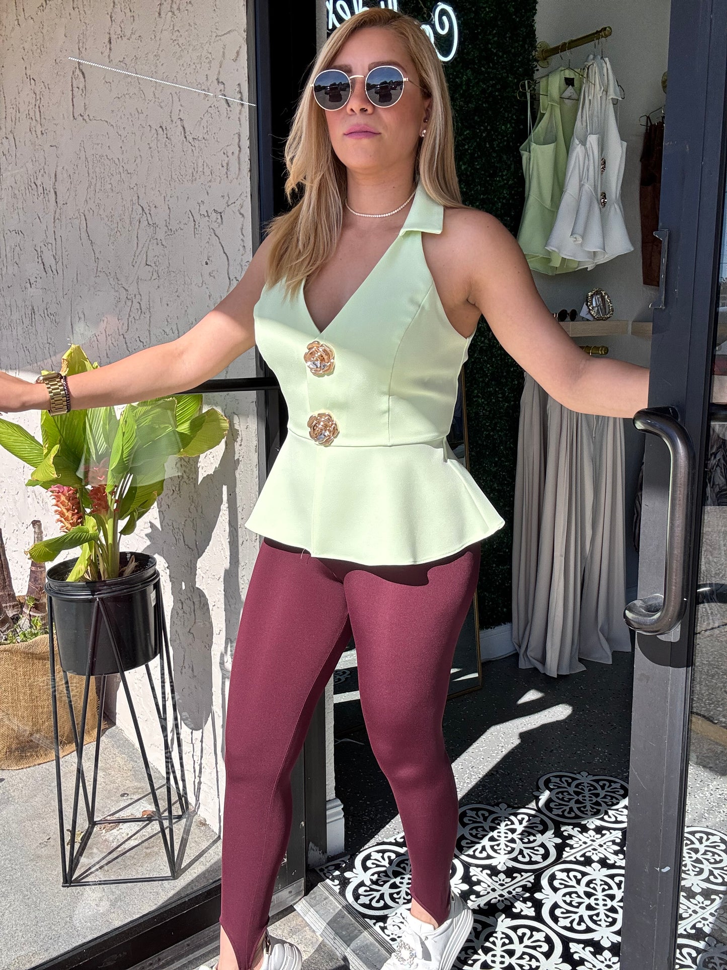 Roberta Legging Burgandy