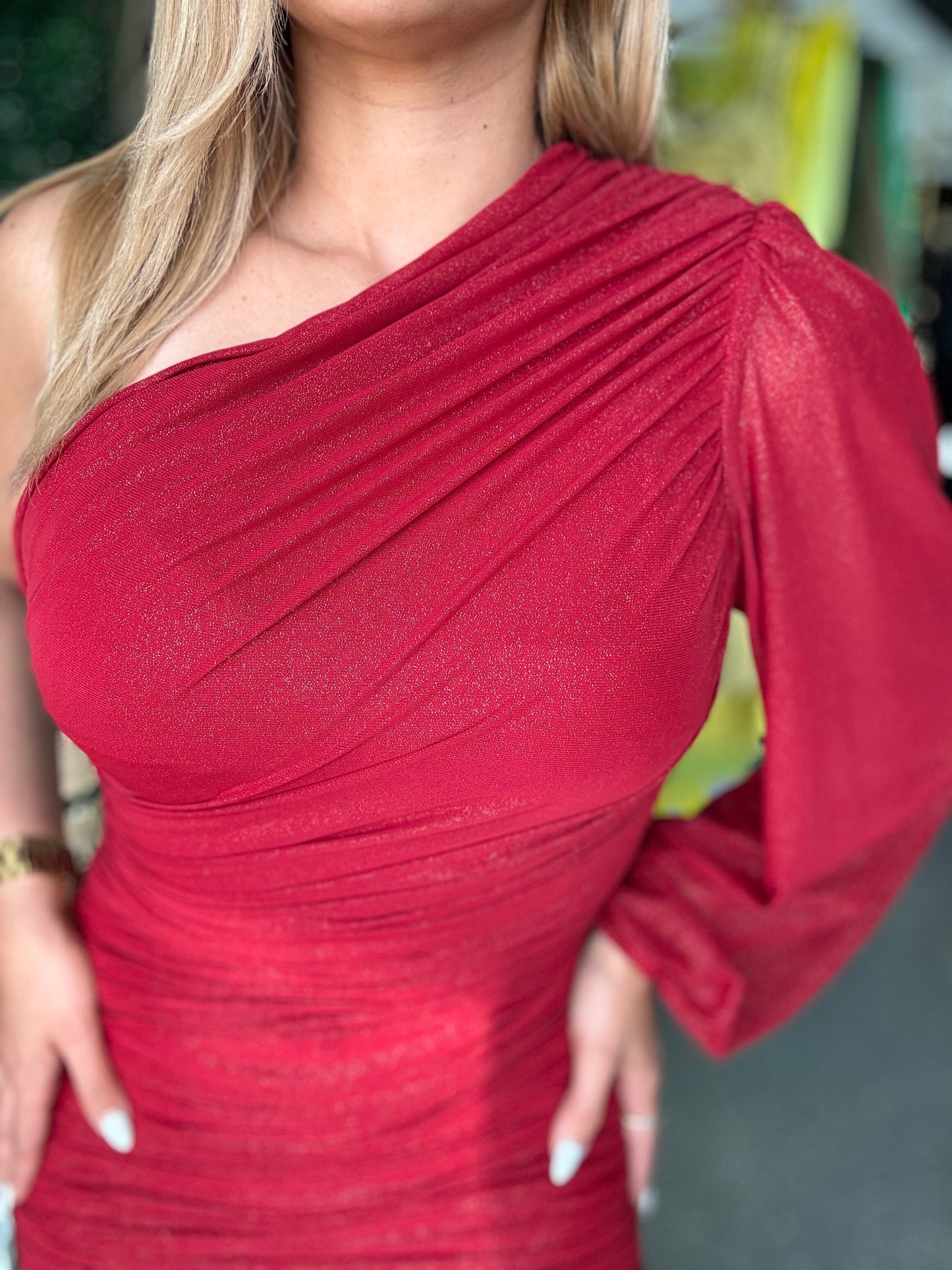 Agata Dress Red/ Gold