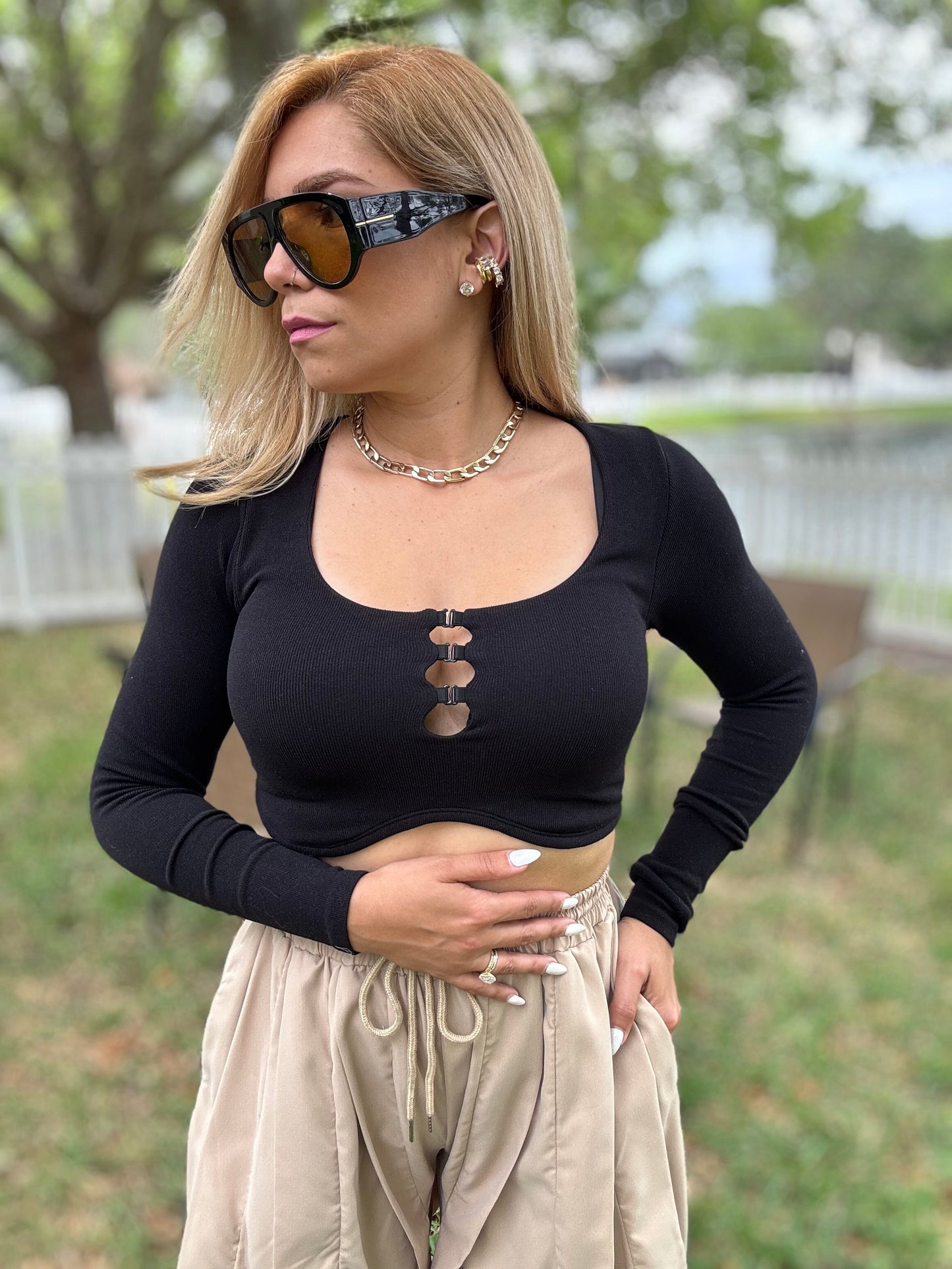 Marena Basic Crop (Black)